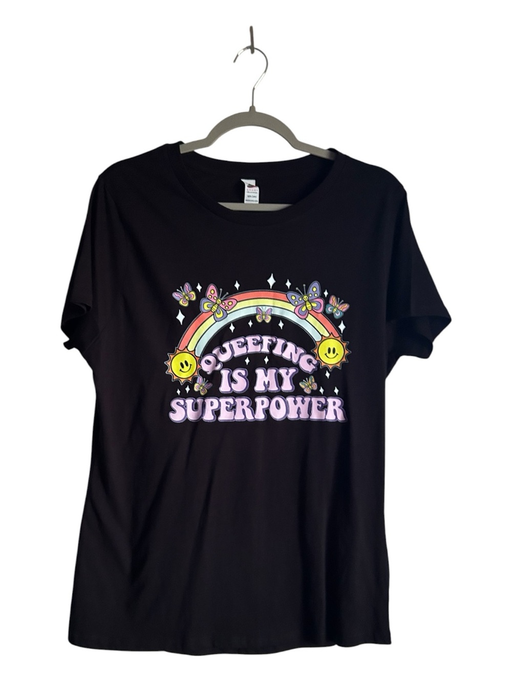 Smart Blanks Size XL Black Graphic Tee Queefing Is My Superpower